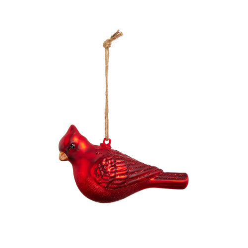 Glittered Cardinal Holiday Ornament