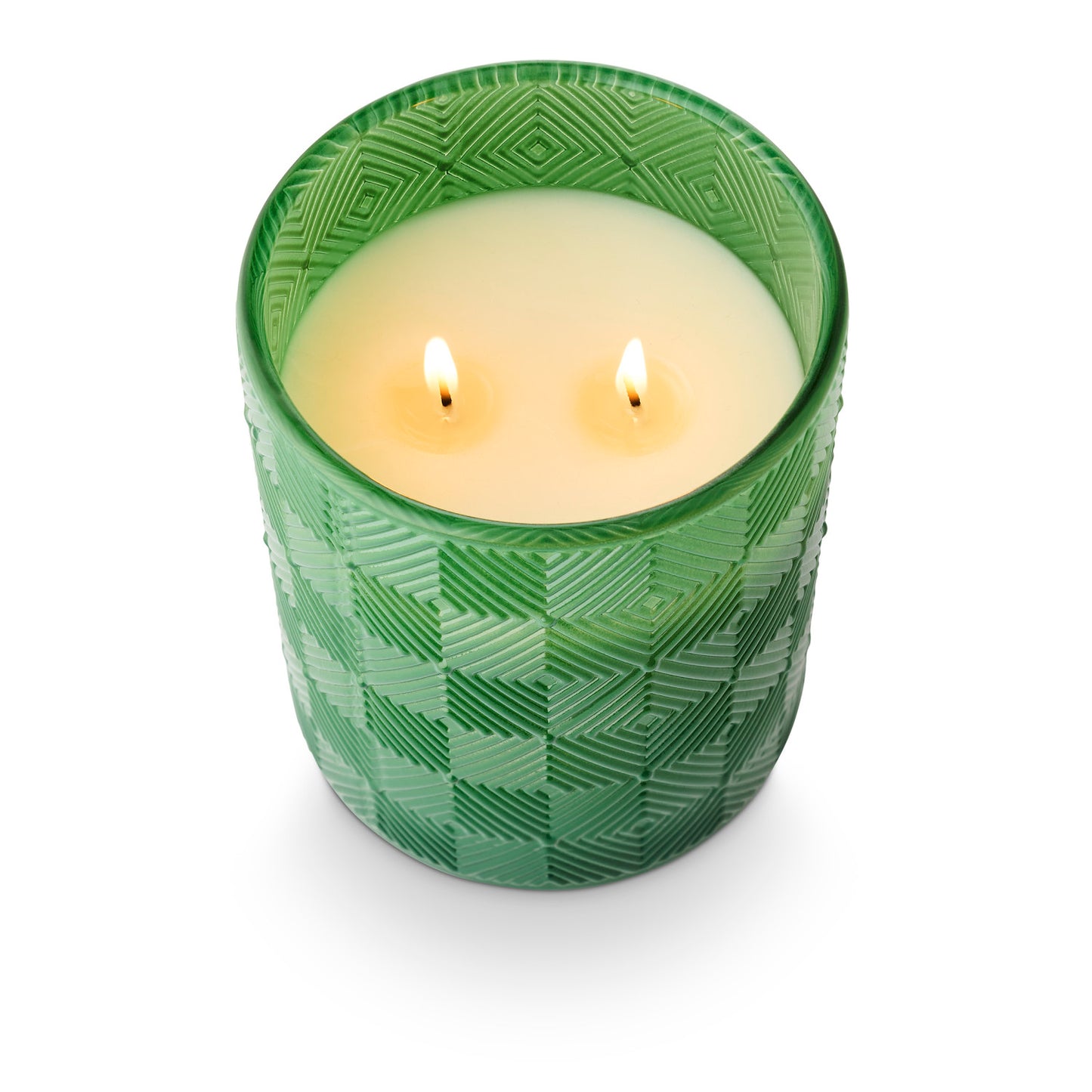 Jungle Green Magnolia Textured Glass Candle