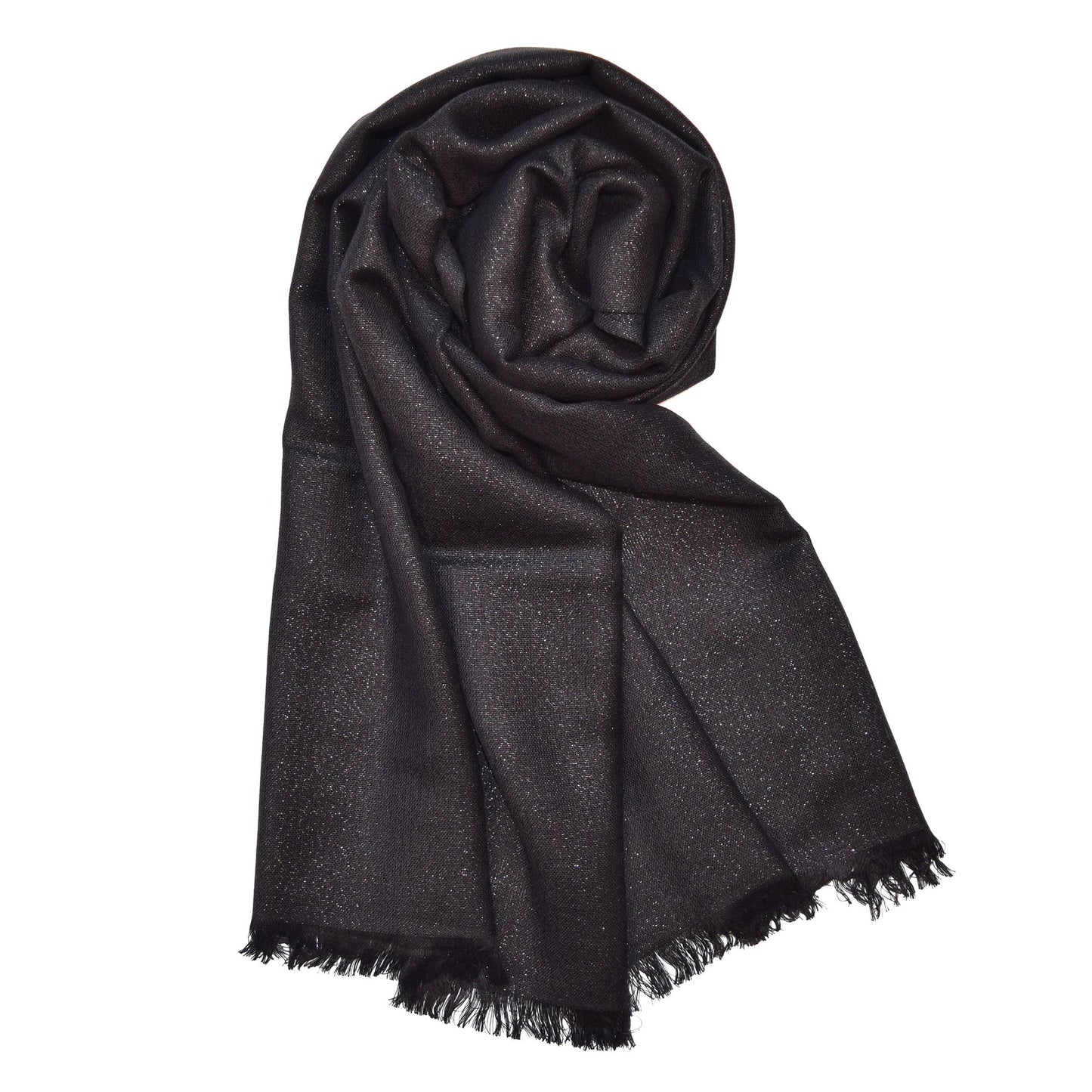 Metallic Wrap Scarf - Black