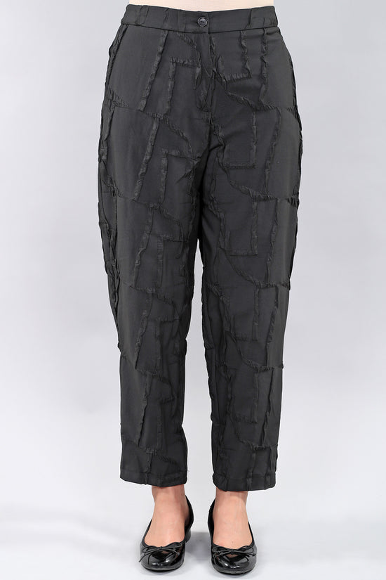 Textured Pants  - Black
