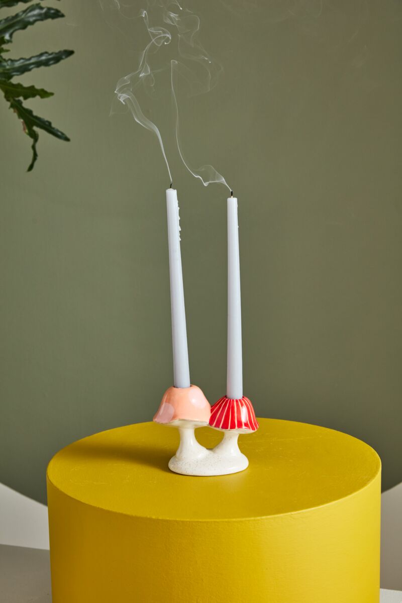 Cheerful Mushroom Candle Holder