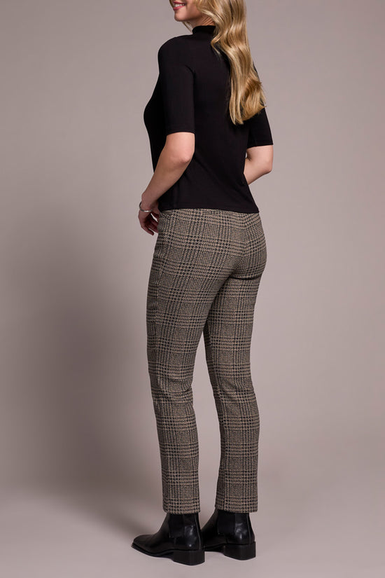 Funnel Neck Tee with 3/4 Sleeves - Black