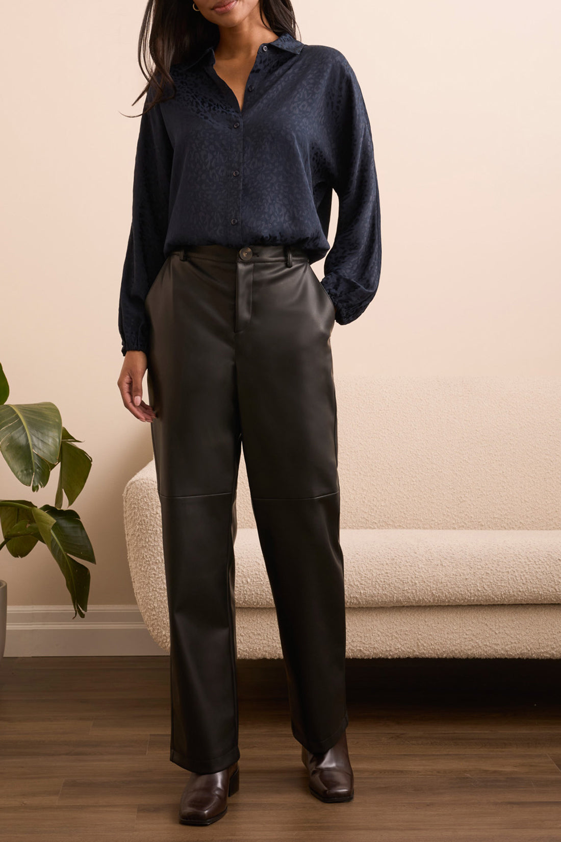 Jacquard Satin Top - Night Fall