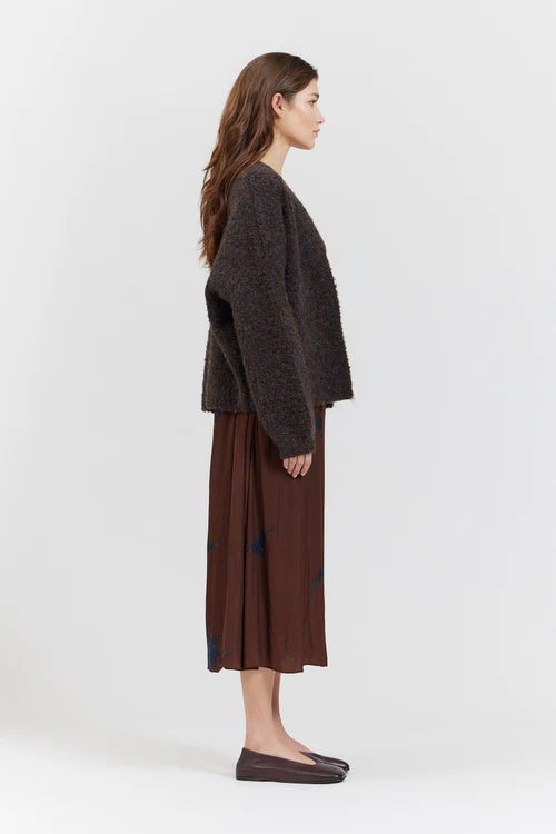 Open Cardigan Sweater - Dark Chocolate