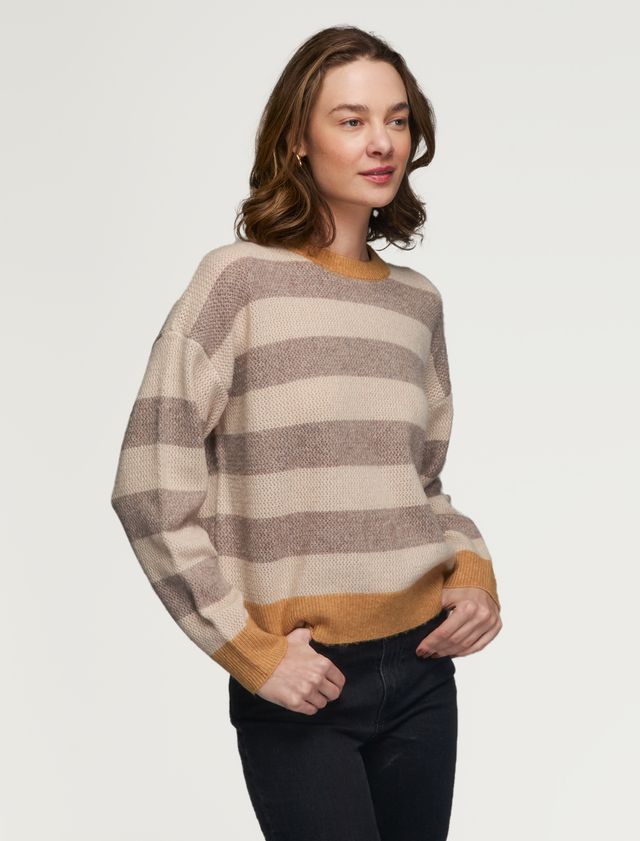 London Crew Neck Sweater - Beige Multi