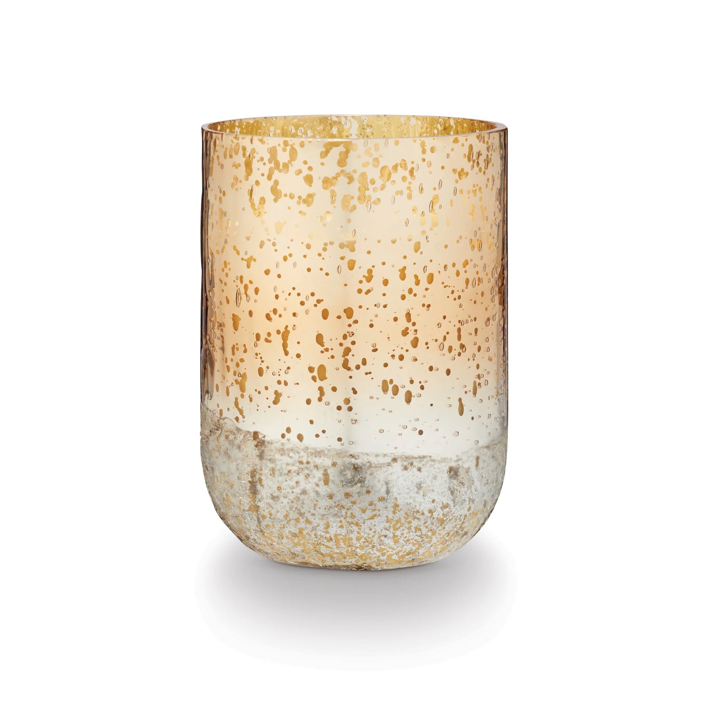 Winter White Crackle Glass Candle - Large
