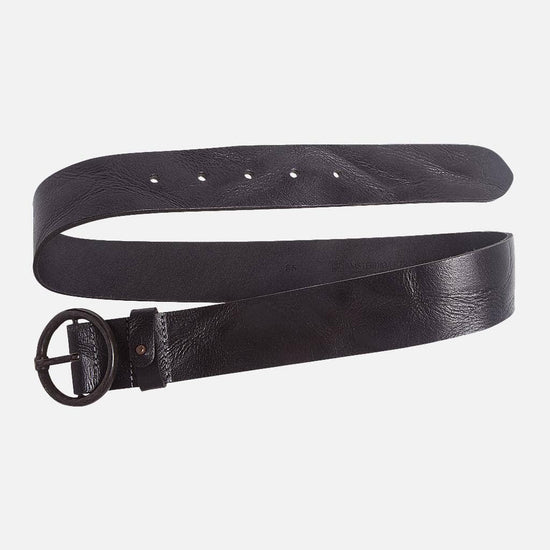 Pip Vintage Full-Grain Leather Belt - Black