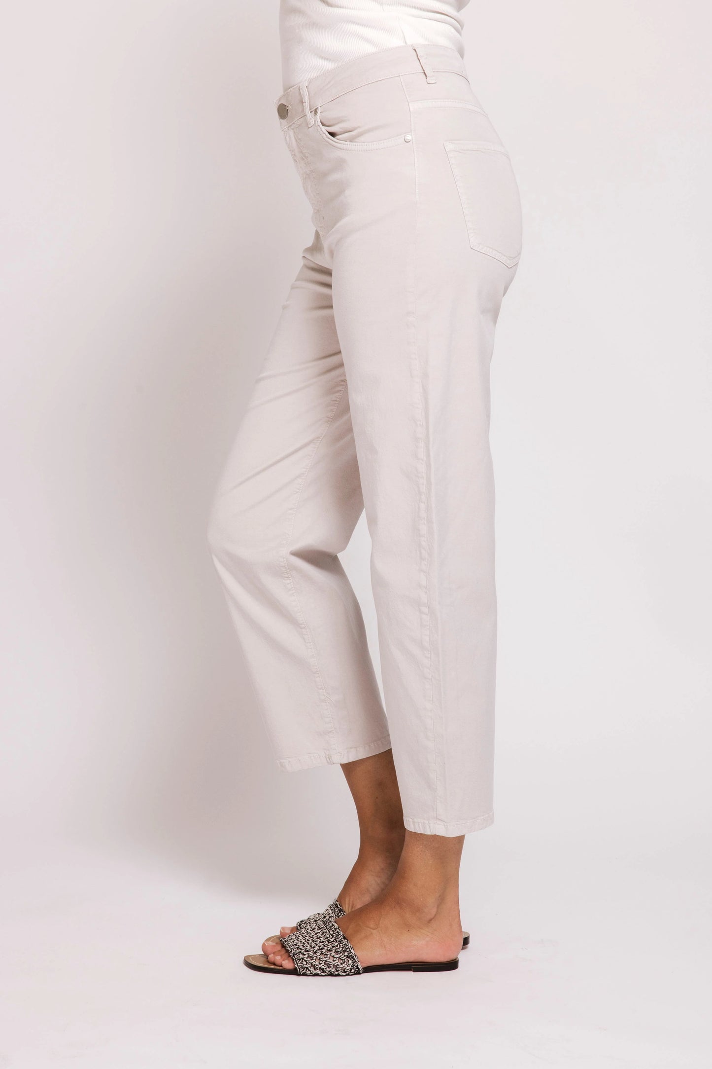 Iza Barrel Twill Pants - Grey