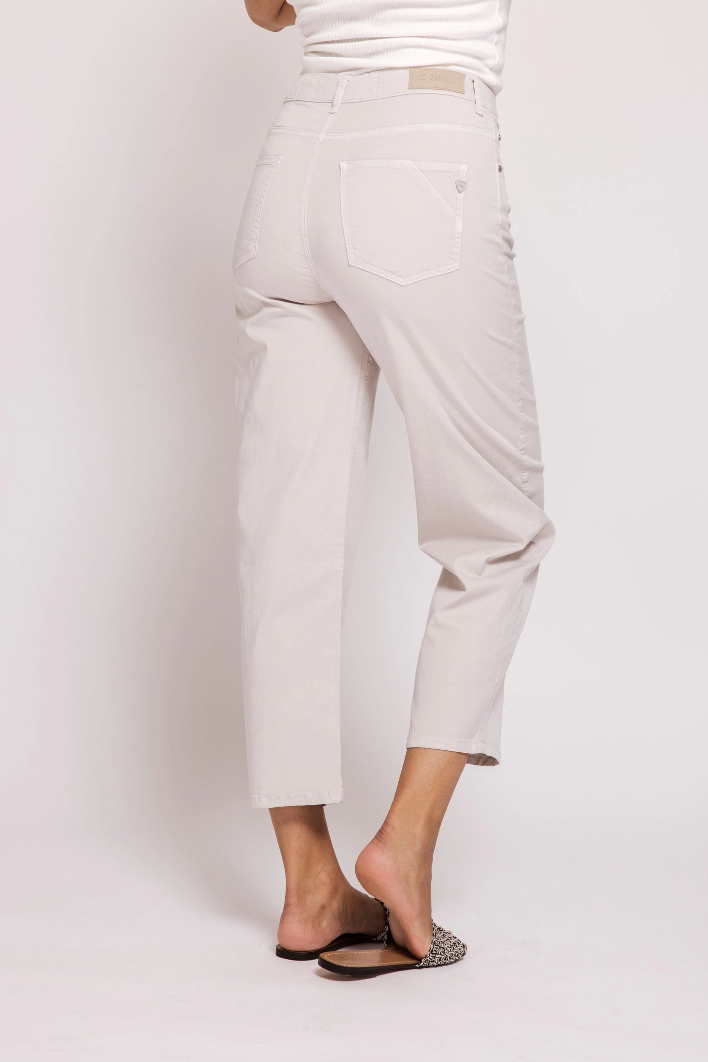 Iza Barrel Twill Pants - Grey