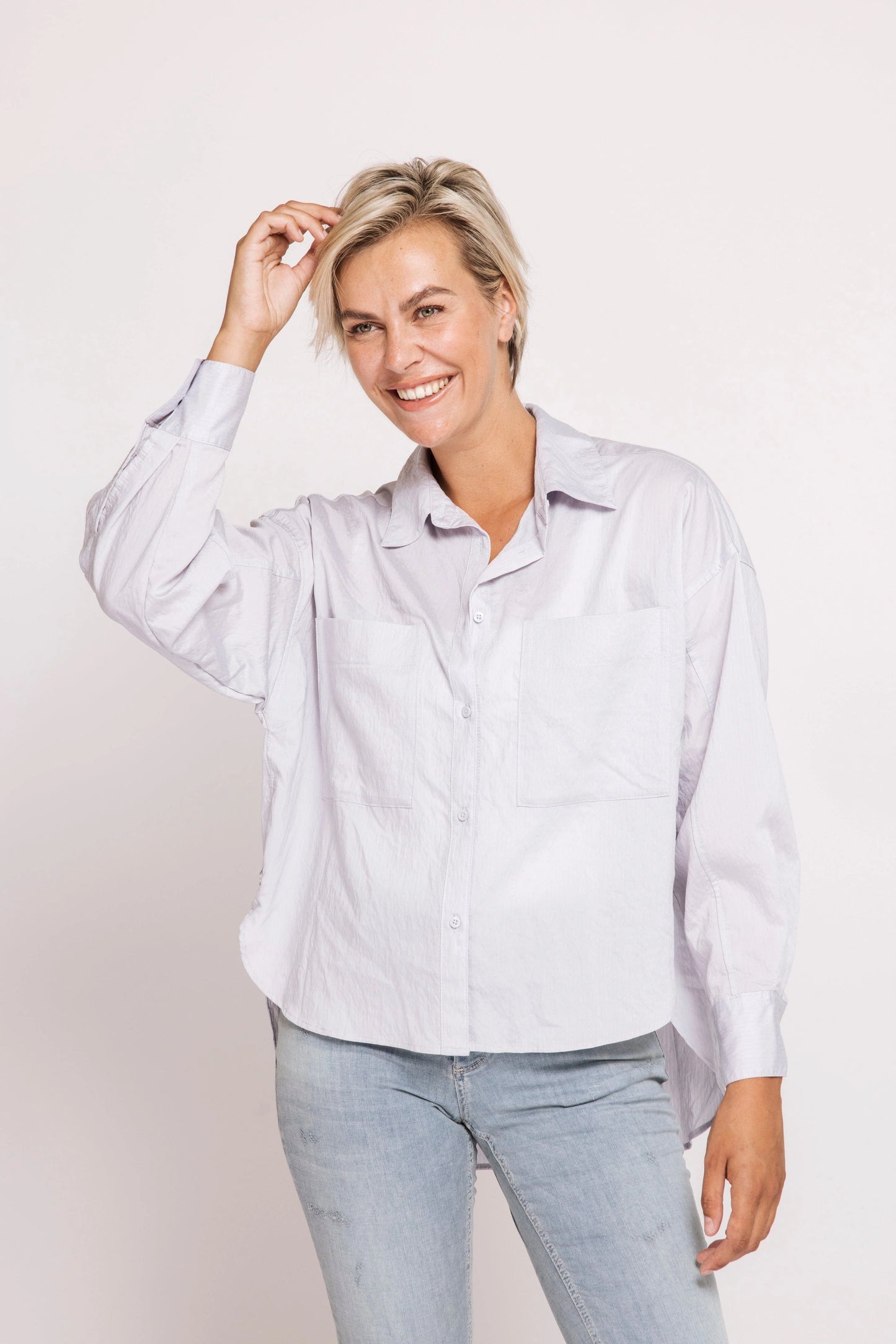 Lucy Hi-Lo Top - Light Blue