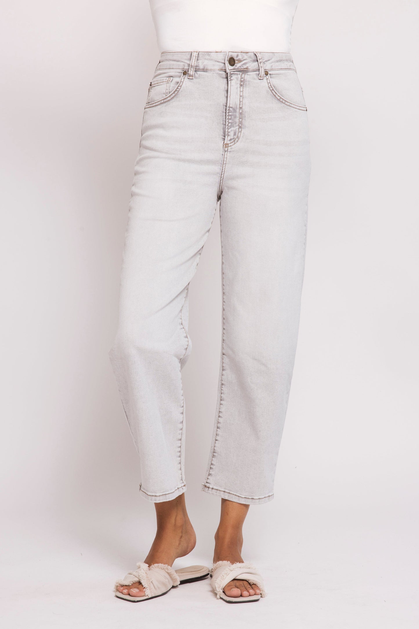 Iza Barrel Leg Pants - Foil Print