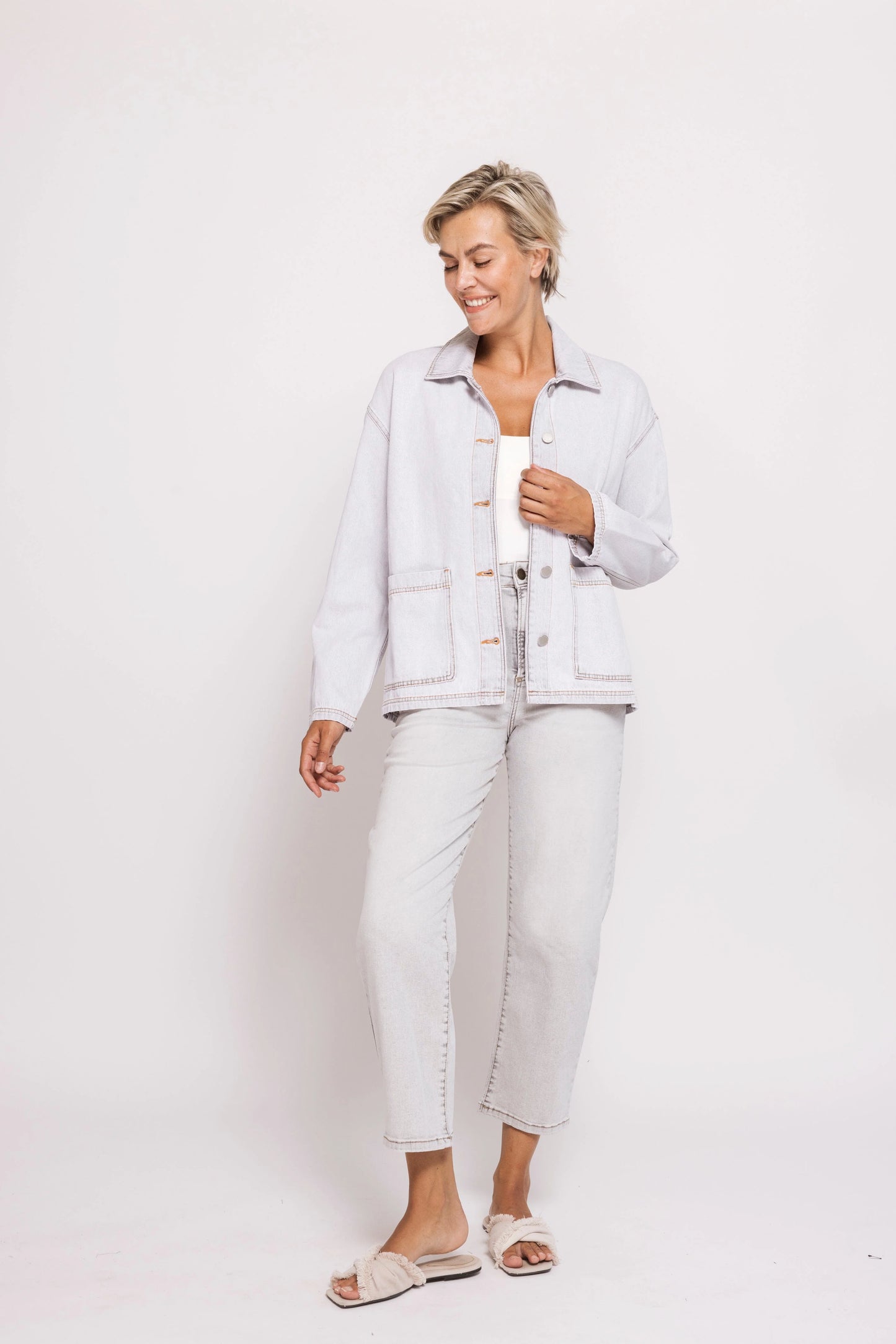 Iza Barrel Leg Pants - Foil Print