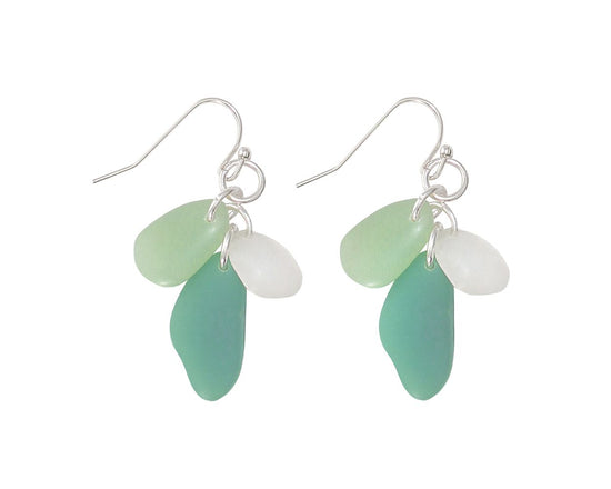 Load image into Gallery viewer, Sea Glass Cluster Earrings
