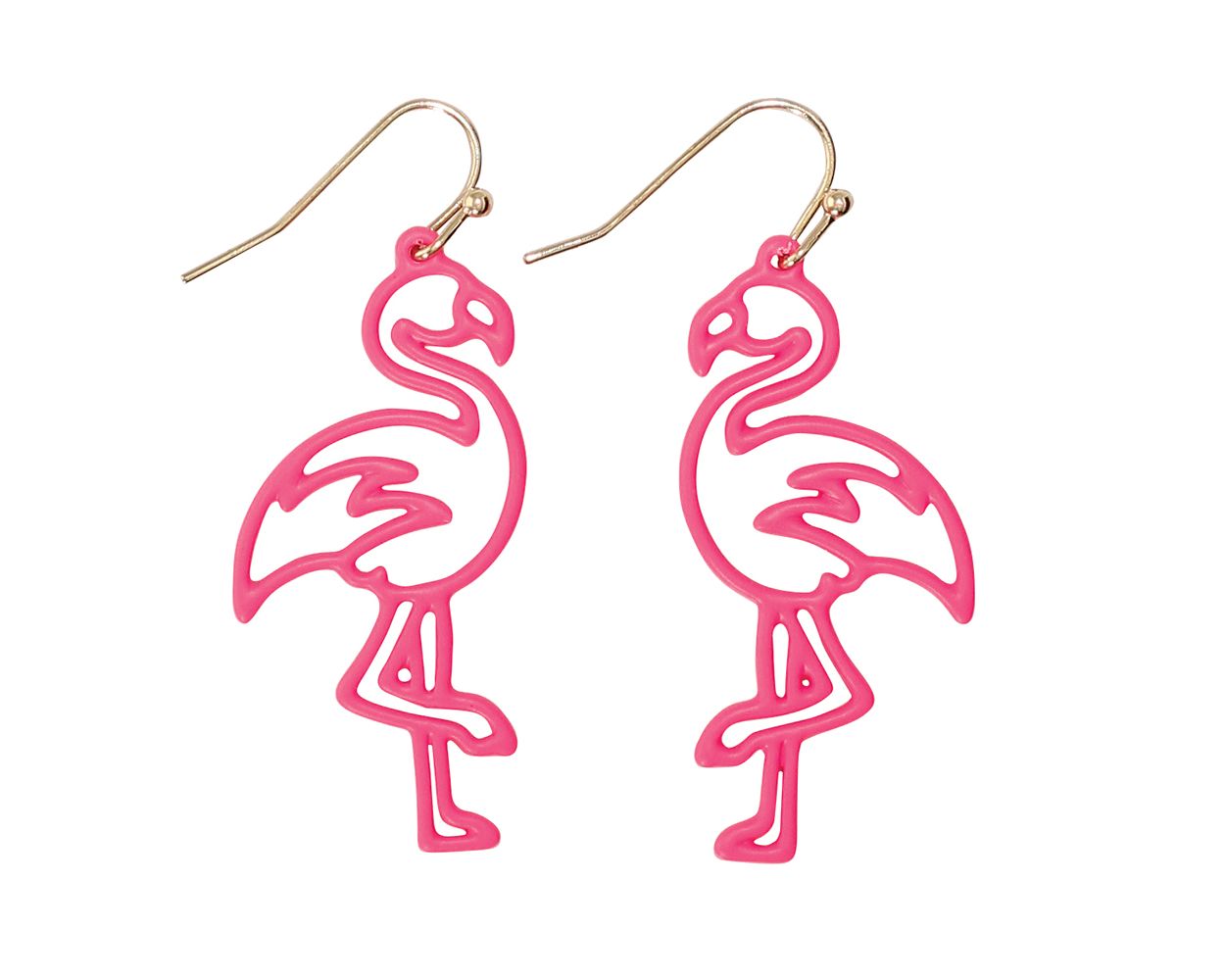 Load image into Gallery viewer, Hot Pink Flamingo Cutout Earrings
