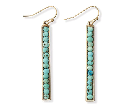 Load image into Gallery viewer, Turquoise Bead Drop Earrings
