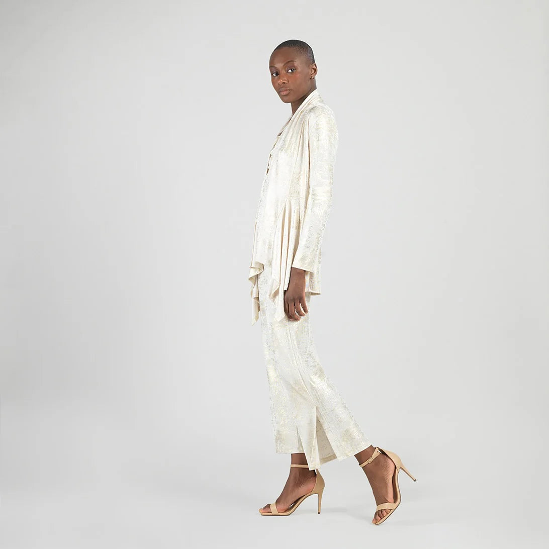 Shimmery Open Cardigan - Champagne