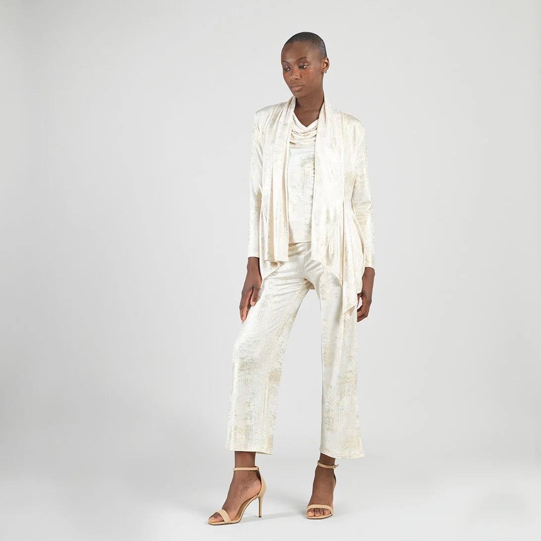 Shimmery Open Cardigan - Champagne