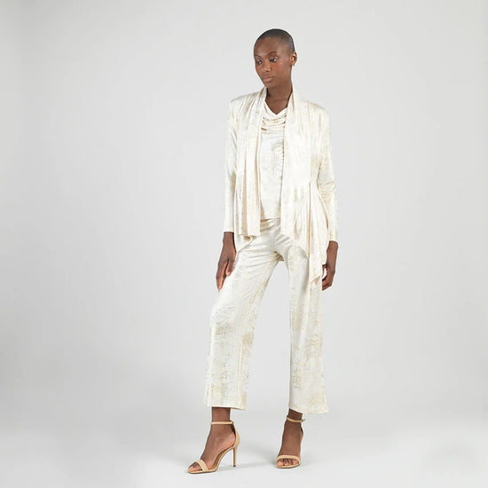 Shimmery Open Cardigan - Champagne