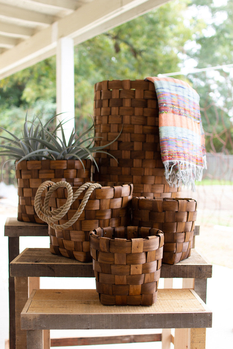 Round Chipwood Baskets - Medium