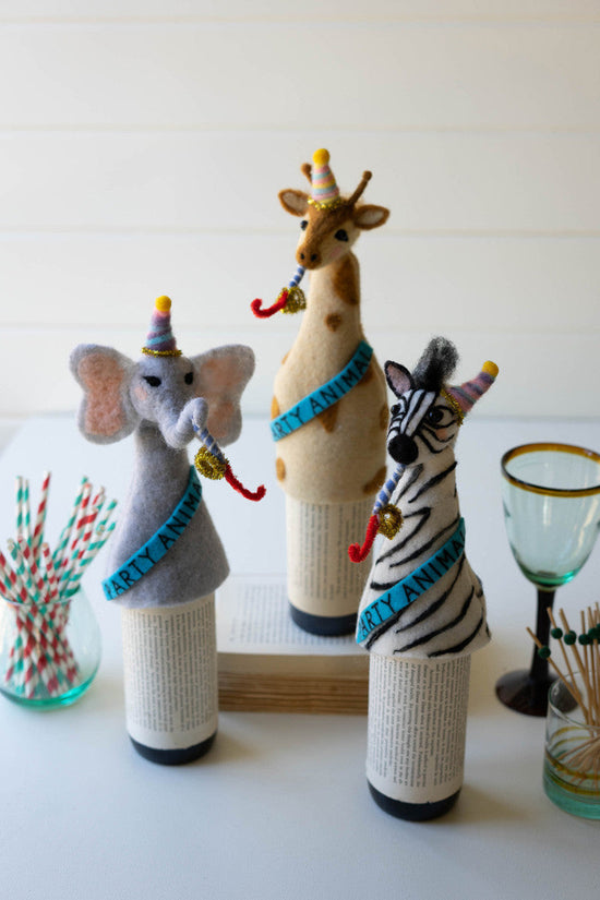 Load image into Gallery viewer, Party Animal Bottle Topper - Zebra
