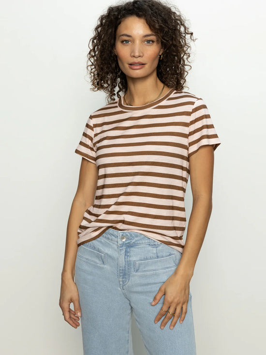 Perfect Tee - Earth Pink/Sepia Stripe