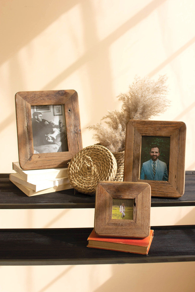 Rustic Recycled Wood Photo Frame -Small