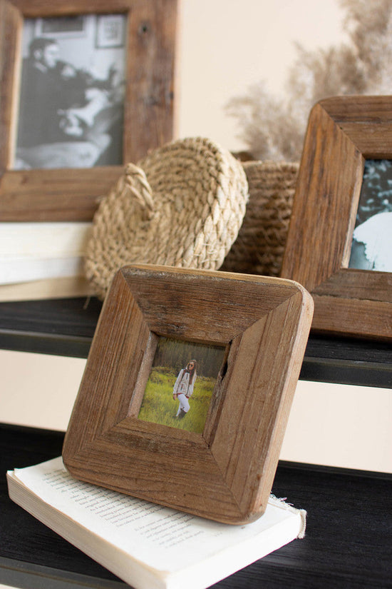 Rustic Recycled Wood Photo Frame -Small