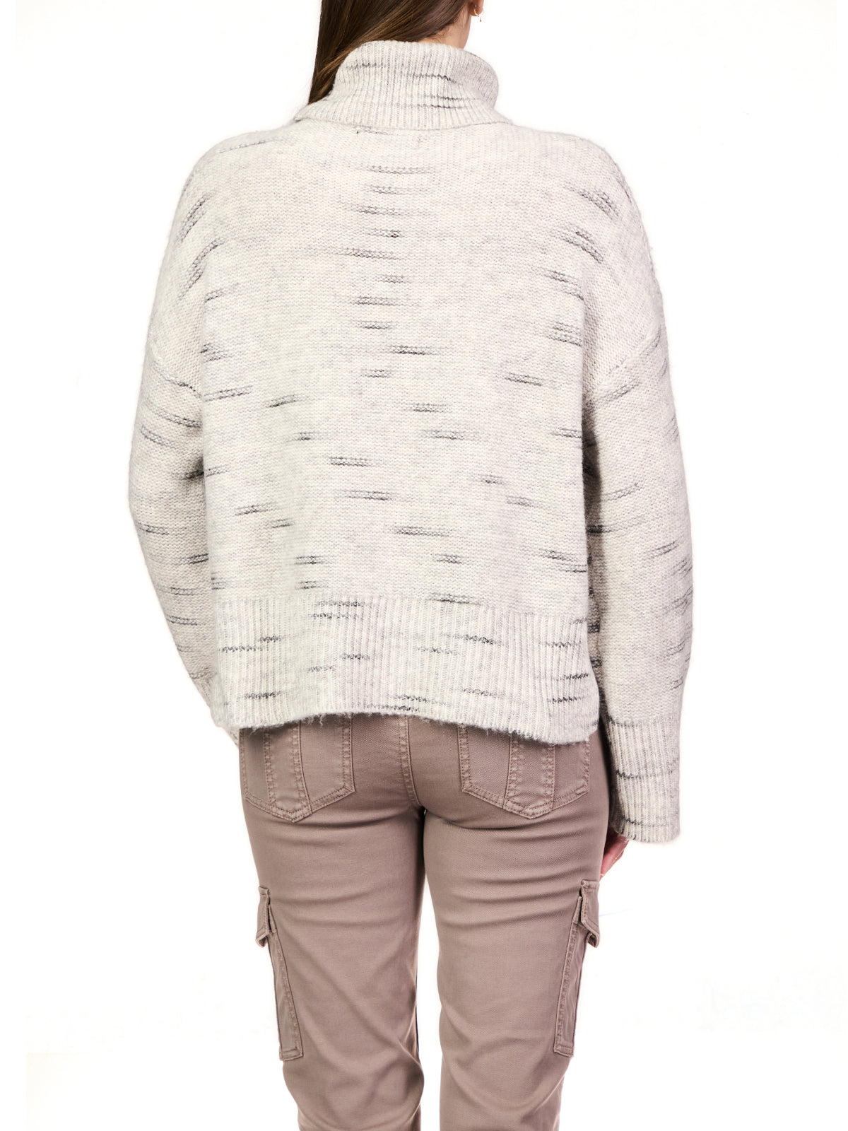 Feeling Cozy Cable Knit Pullover Sweater - Light Grey Multi