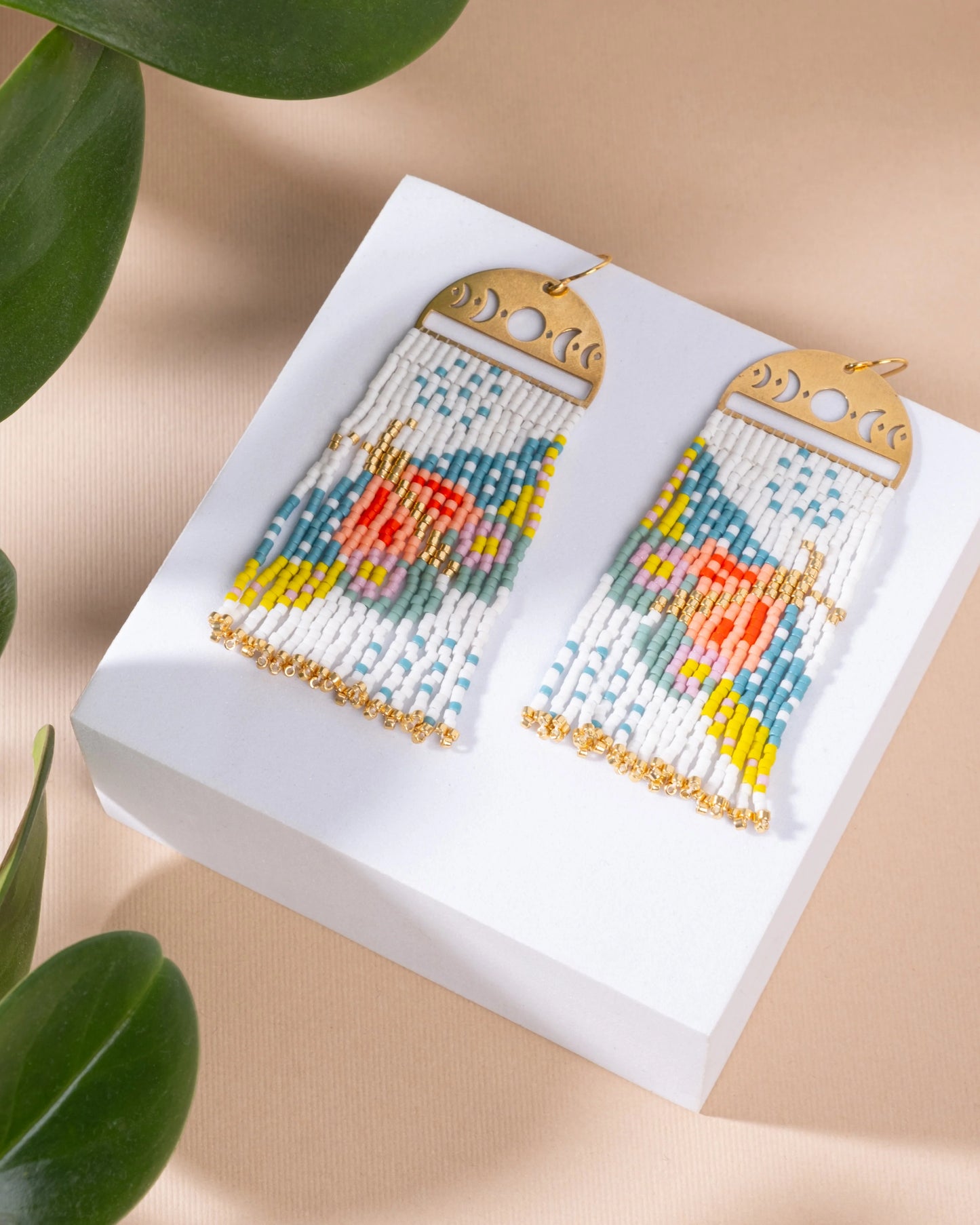 Moonlit Moth Fringe Earrings - Black