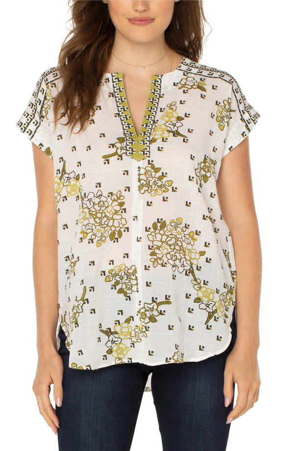 Dolman Popover Top with Curved Hem