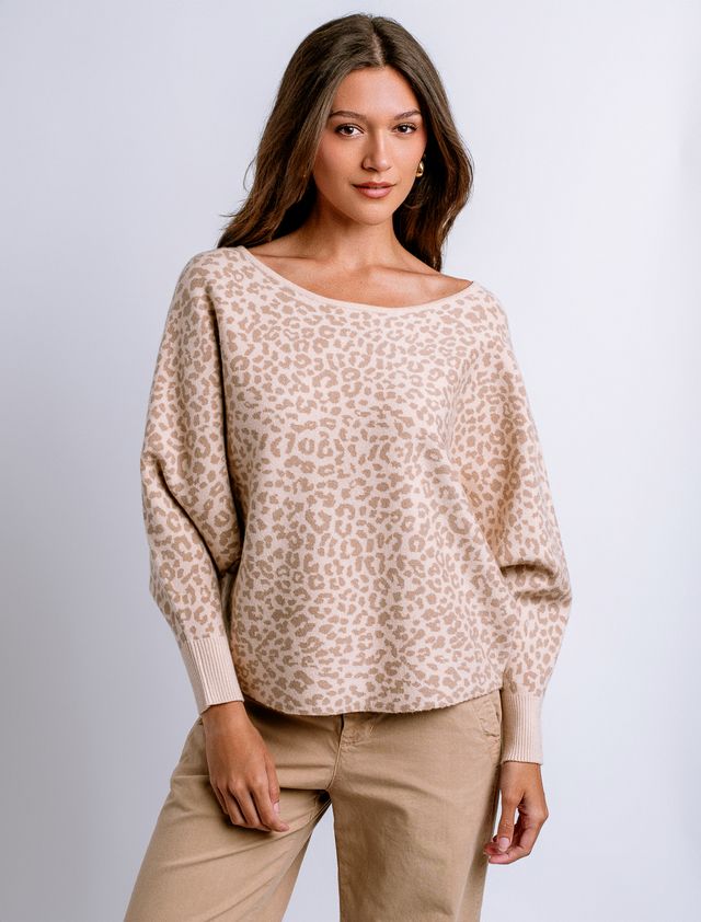 Ryu Cheetah Sweater - Cream/Beige