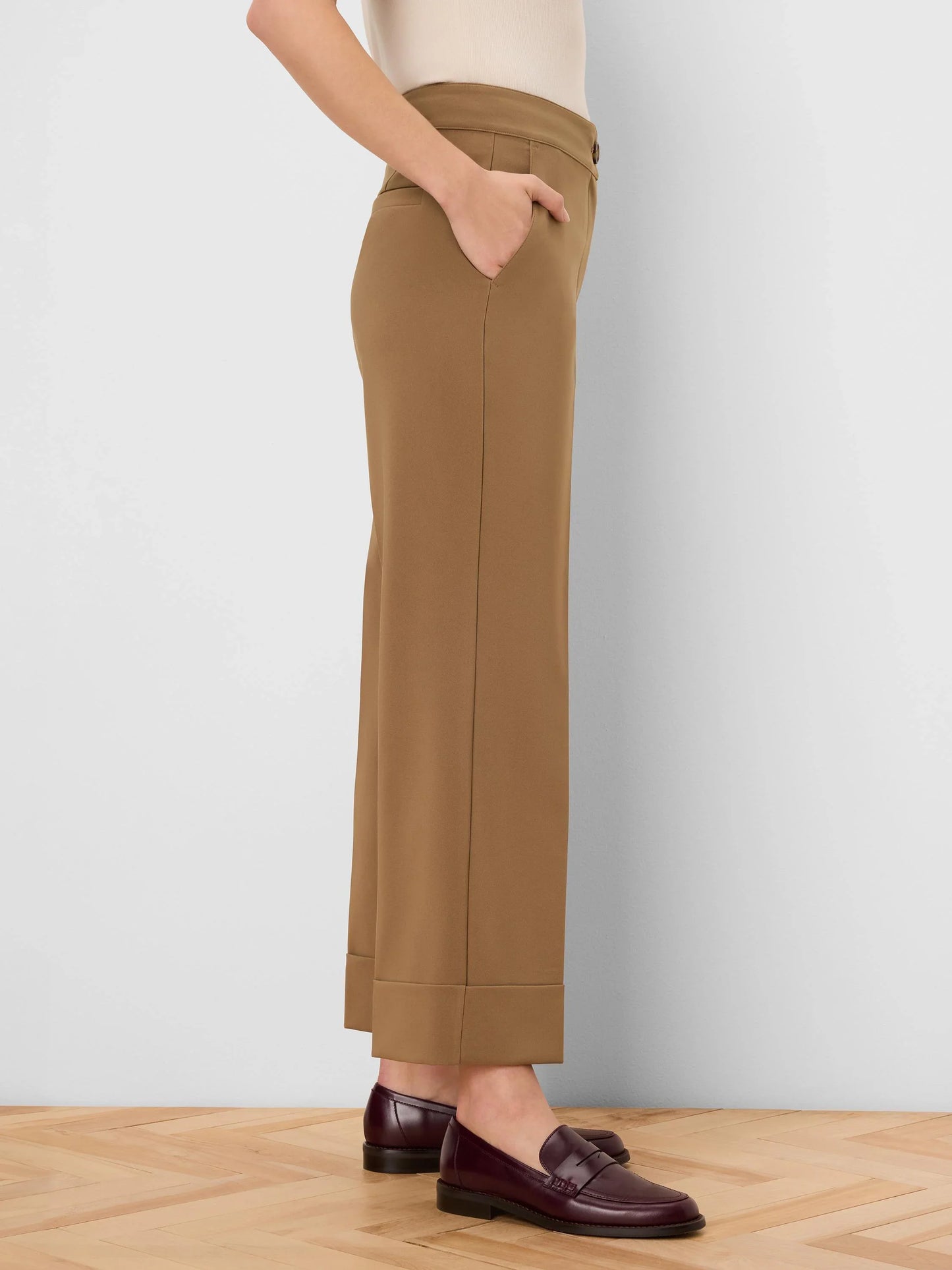 Clarendon Cuffed Ankle Pants - Oak