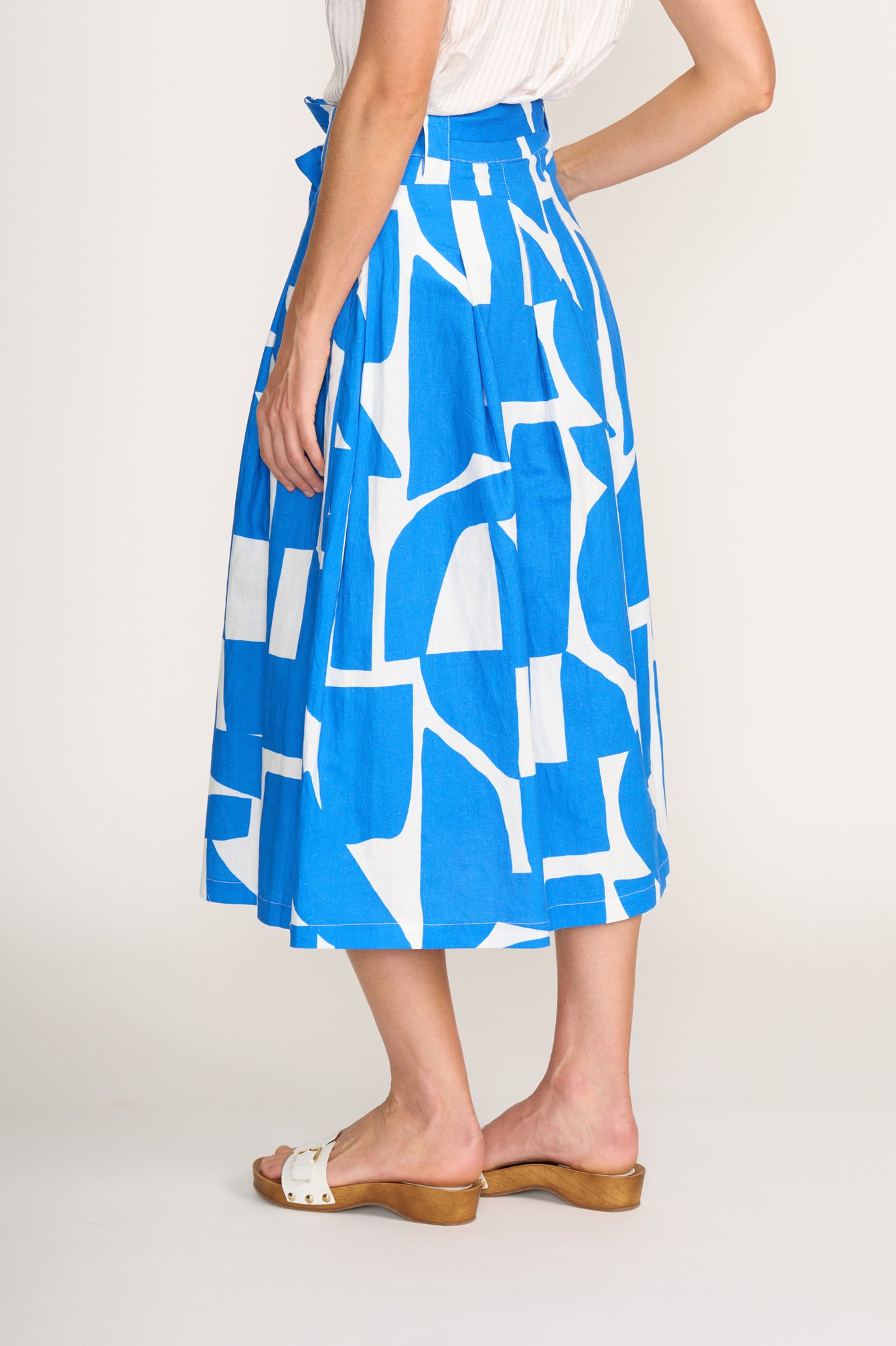 Full Midi Skirt with Tie Belt - Reflection