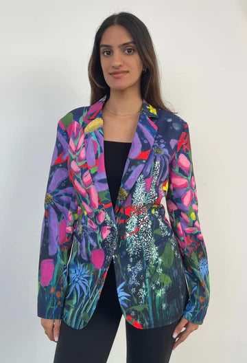 Flower sales print blazer
