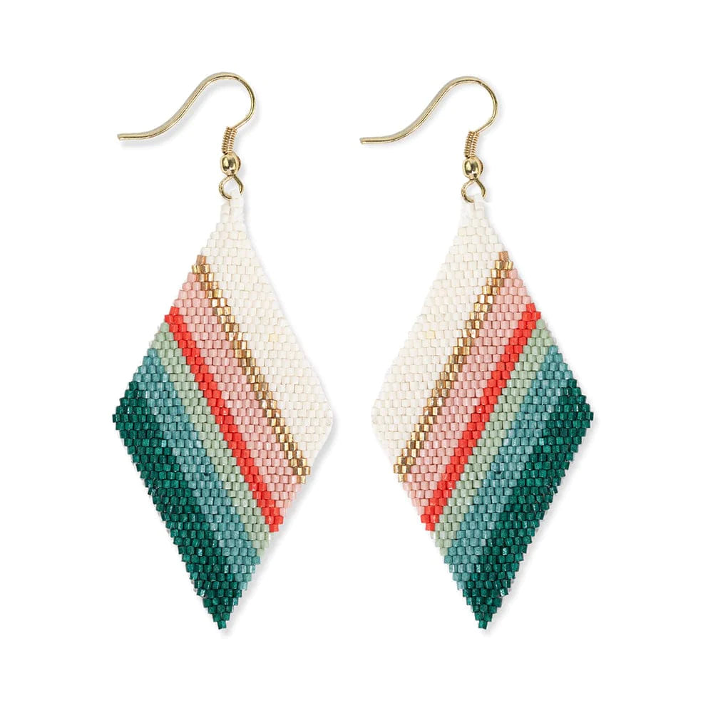 Frida Mixed Stripe Beaded Earrings - Modern Preppy