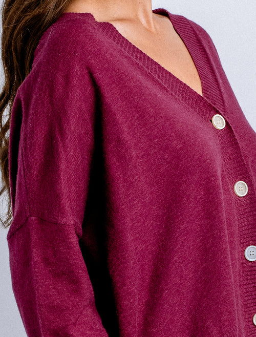 Wagner Cardigan Sweater - Bordeaux