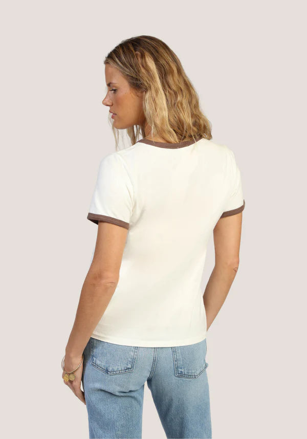 Alden Ringer Tee - Natural/Brown