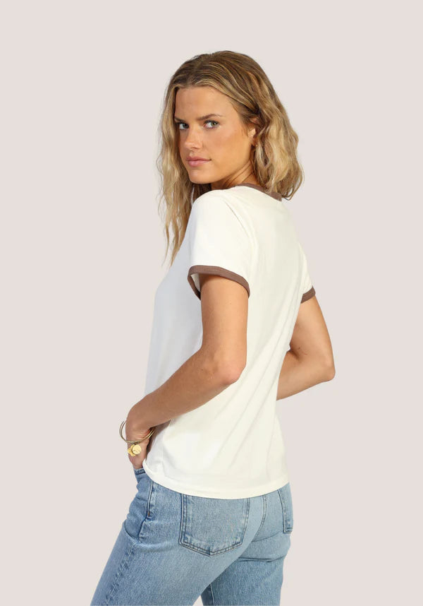 Alden Ringer Tee - Natural/Brown