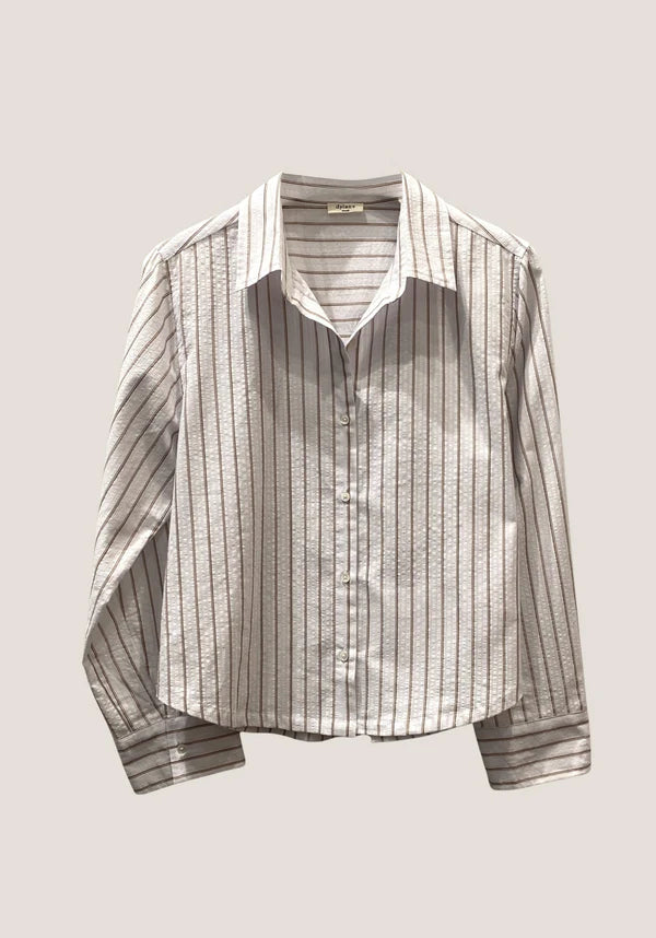 Hi-Lo Modern Top - White/Brown