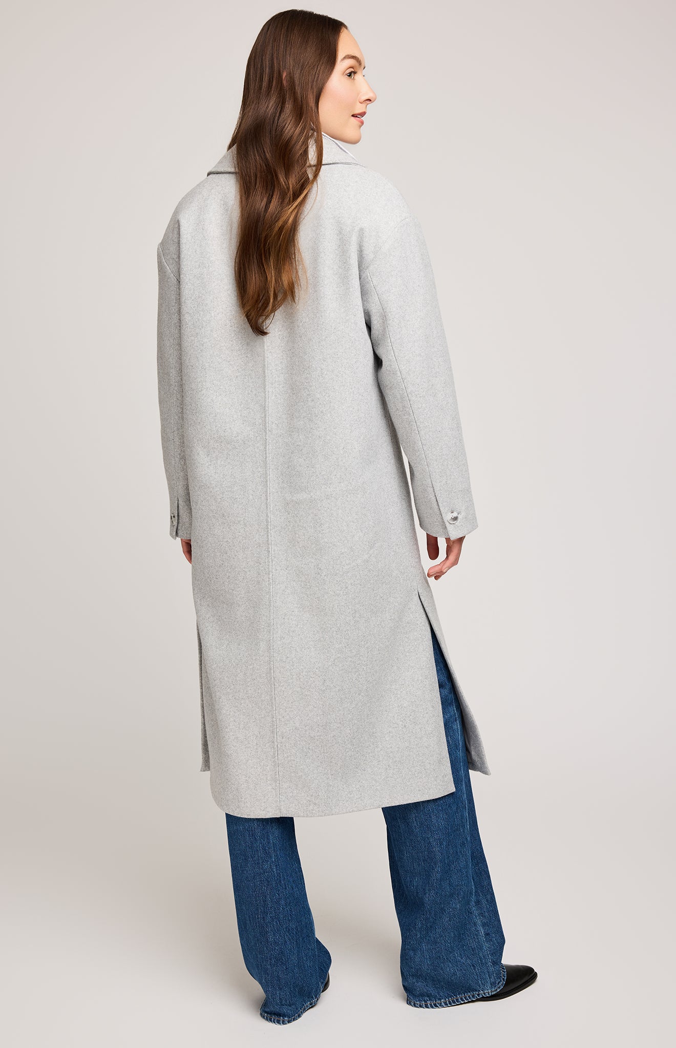 Agatha Below Knee Coat - Heather Grey