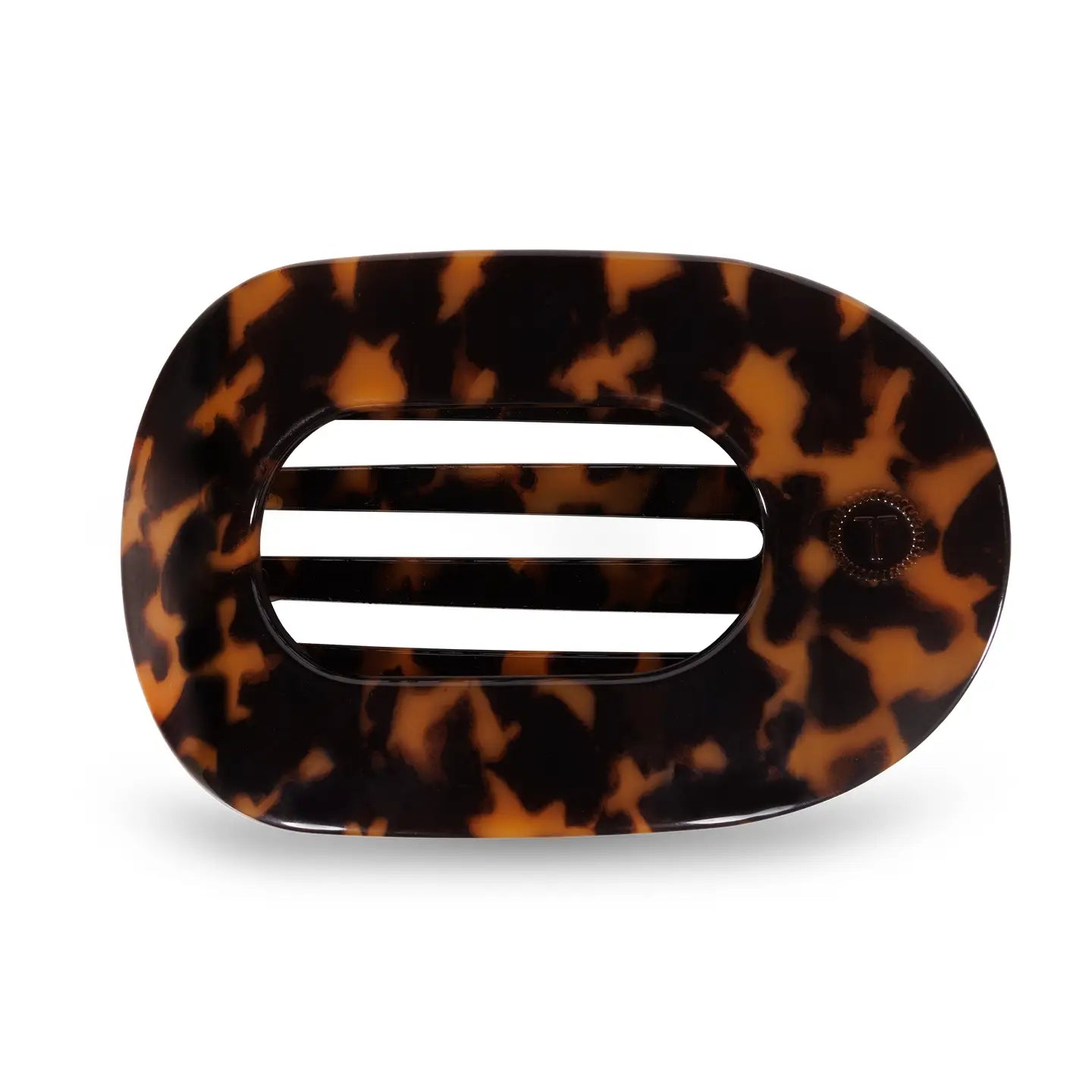 Flat Round Hair Clip - Tortoise - Large