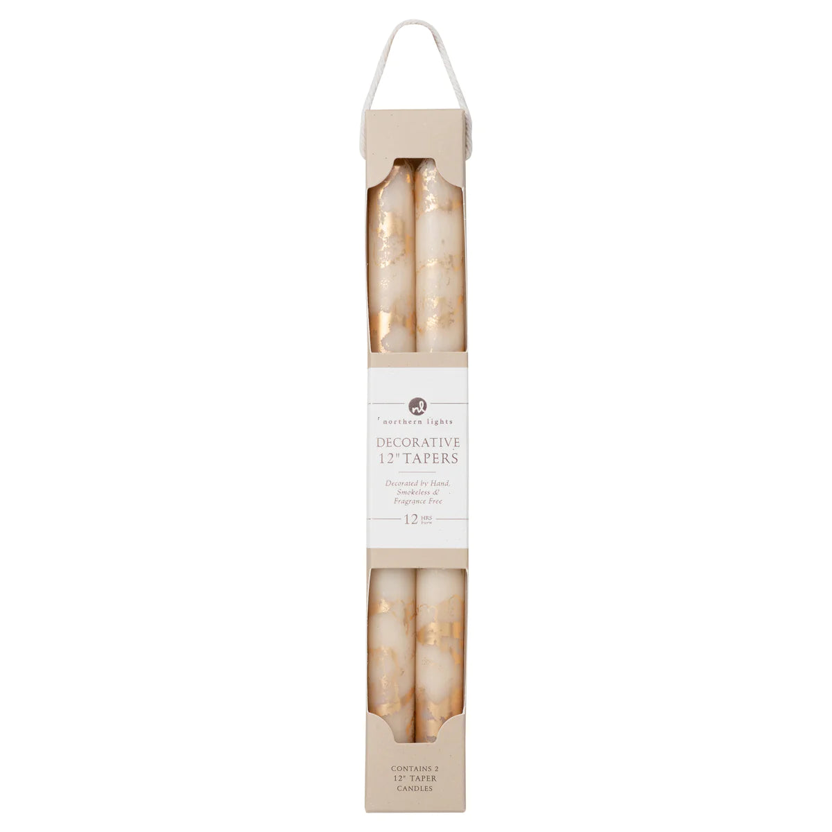 Decorative Tapers - Cream/Gold - Box of 2