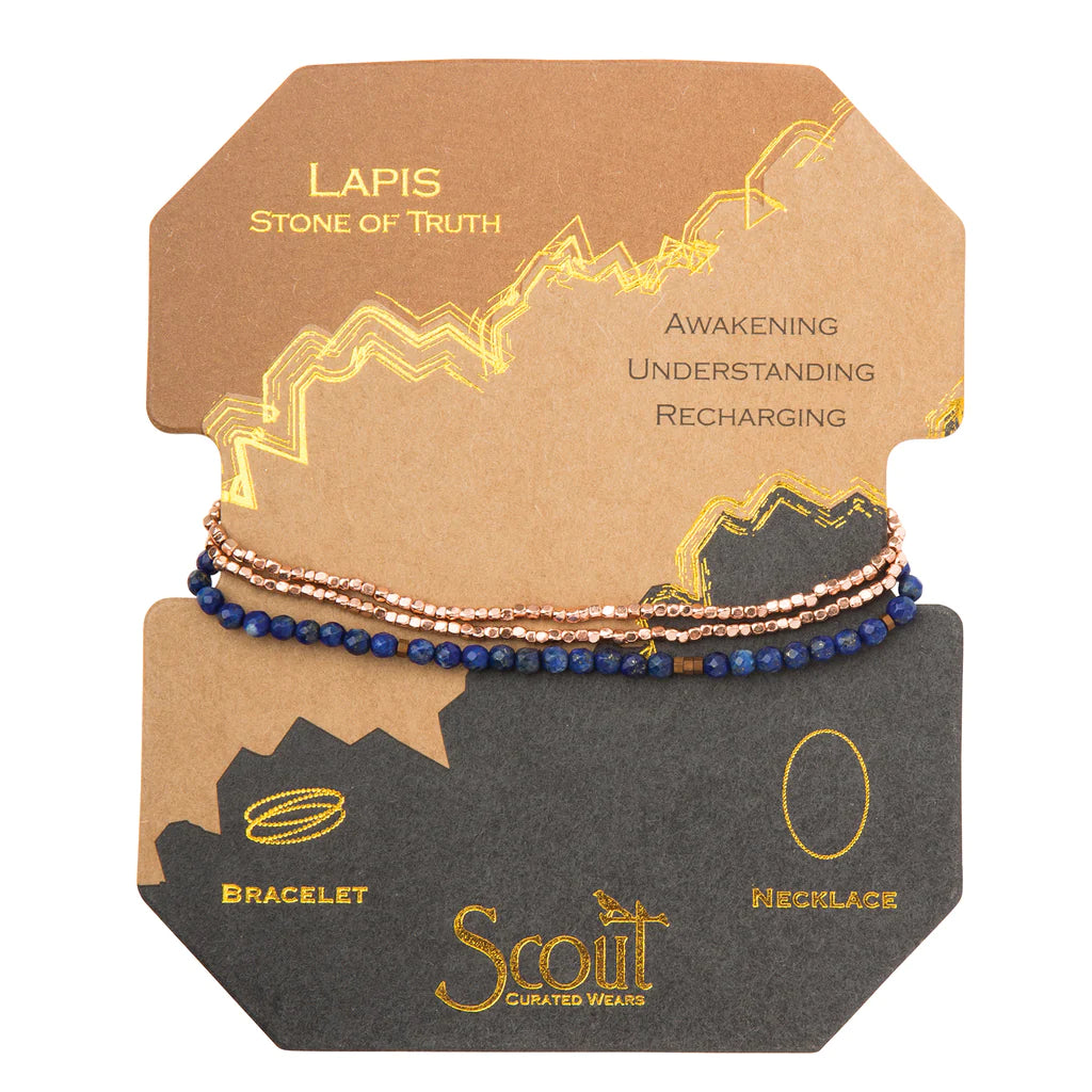 Scout Delicate Wrap - Lapis & Rose Gold