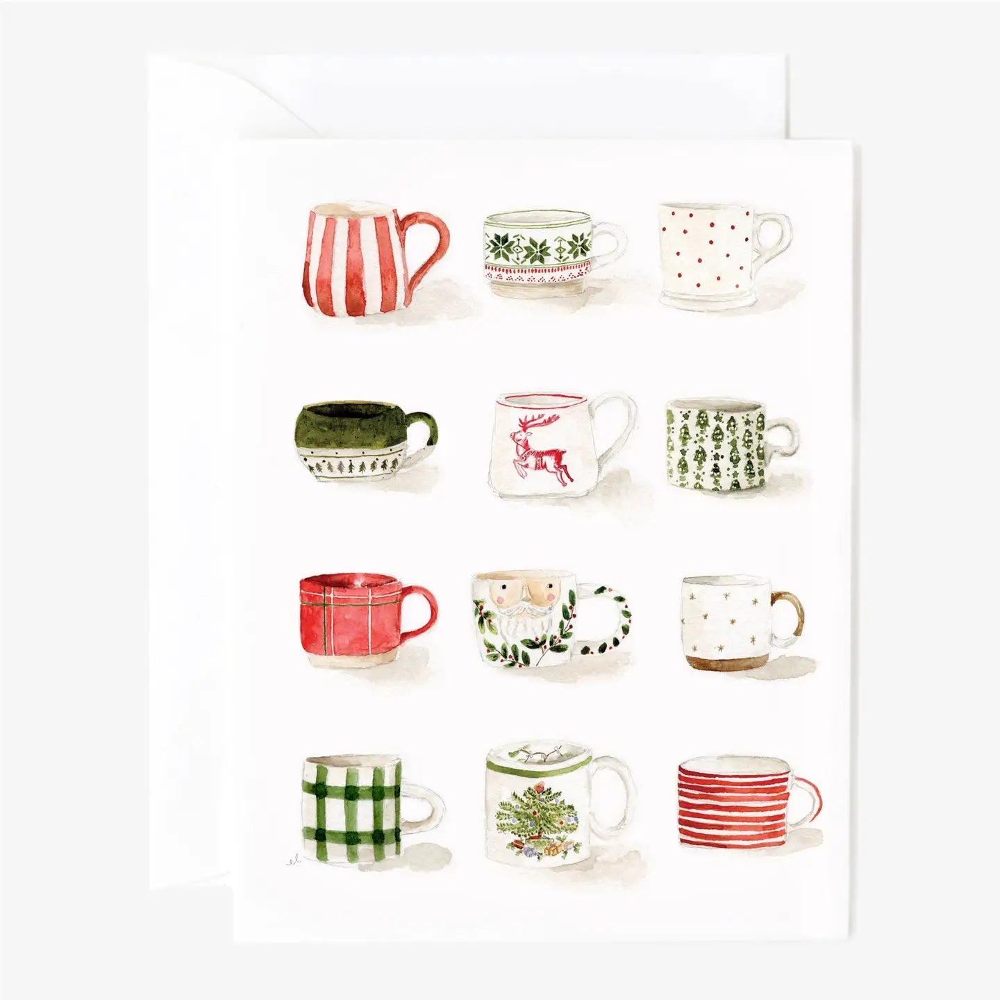 Christmas Mugs Notecards - Set of 8