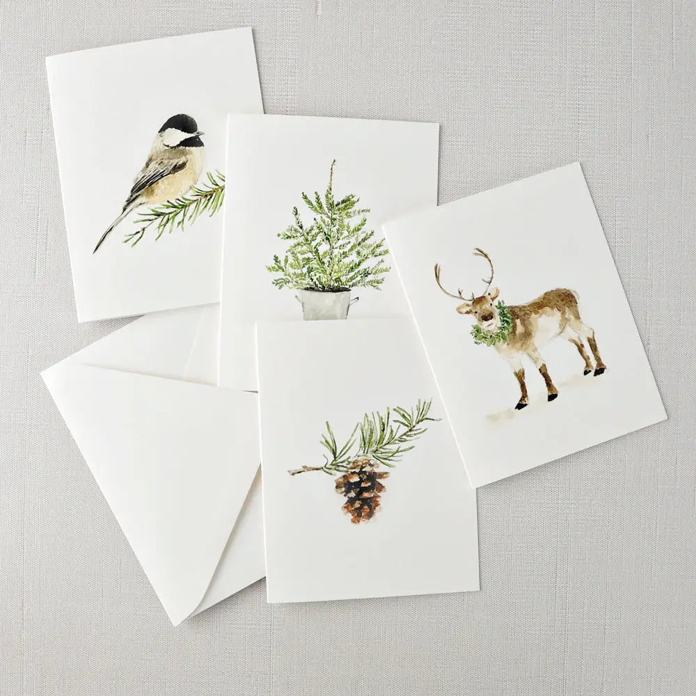 Evergreen Notecards - Set of 8
