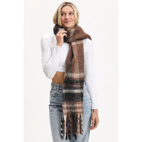 Load image into Gallery viewer, Shaun Multi Colored Scarf - Black/Brown
