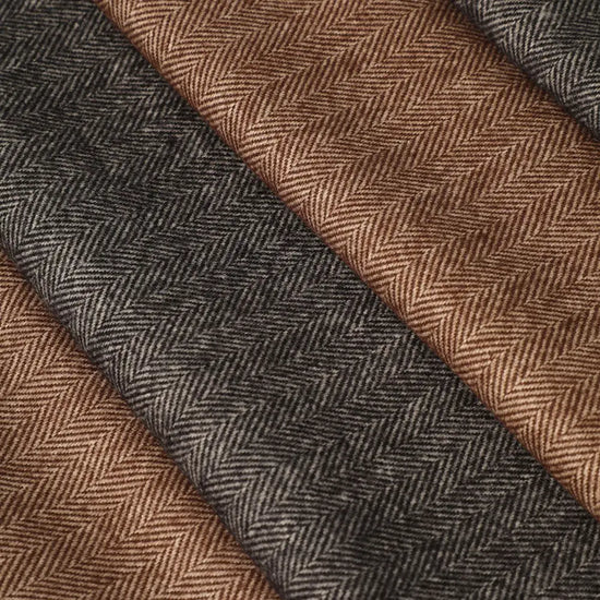 Herringbone Cashmere Feel Classic Scarf - Black