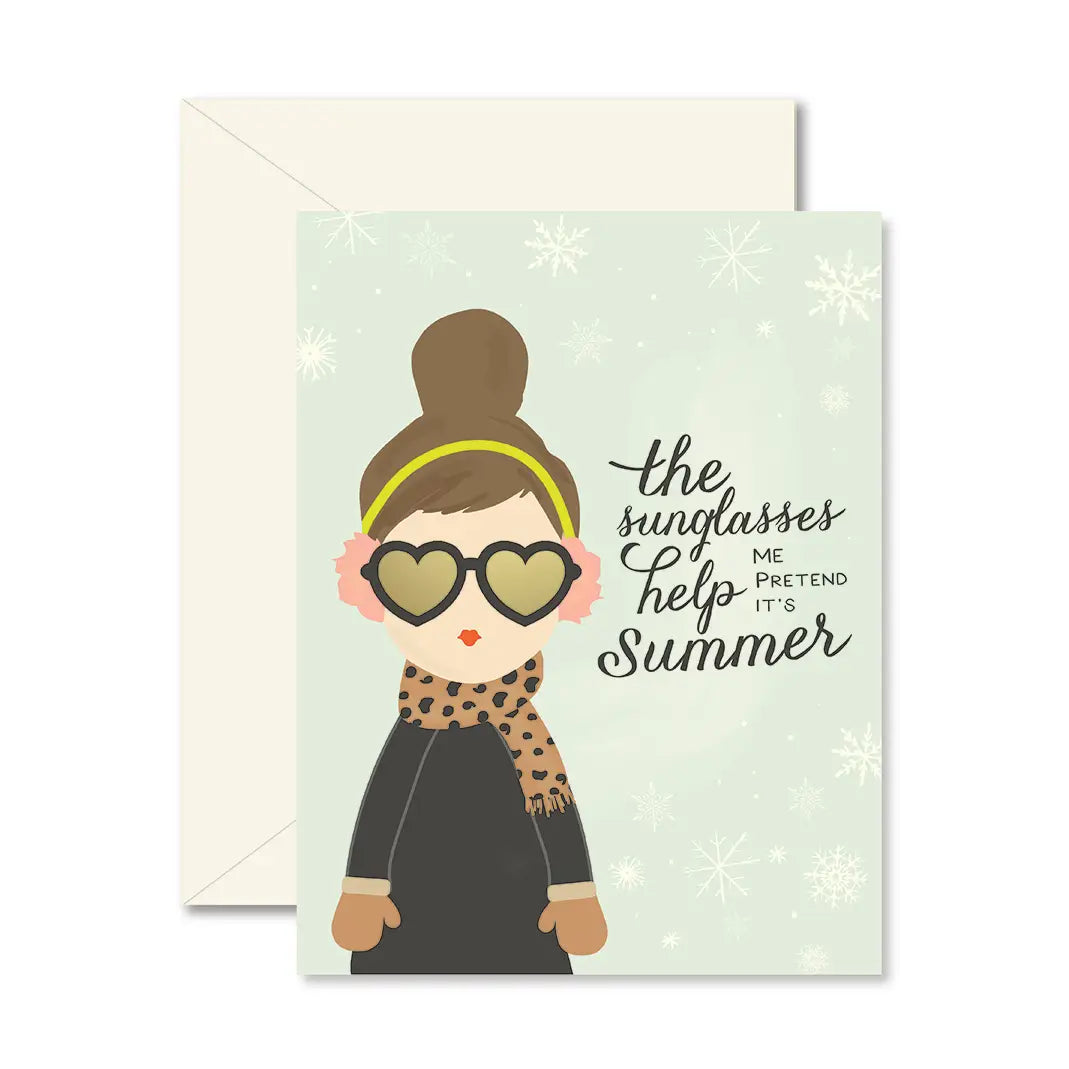 Winter Sunglasses Friendship Greeting Card