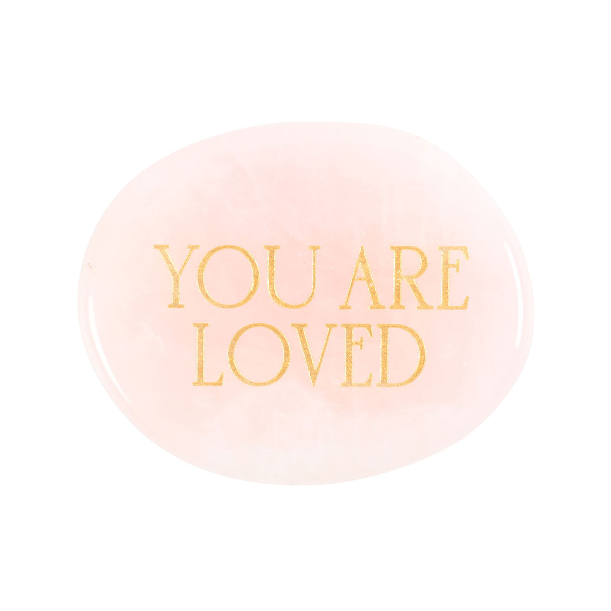 You Are Loved Rose Quartz Chrystal Palm Stone
