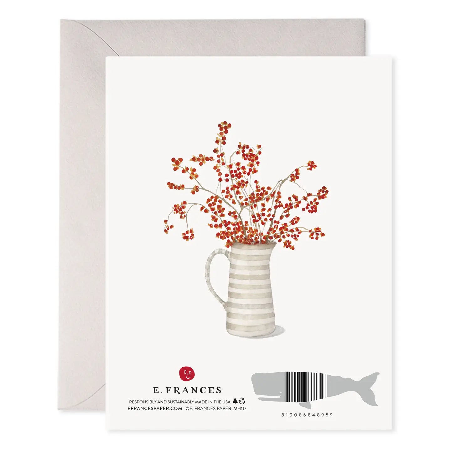 Autumn Berry Wreath Thanksgiving Greeting Card